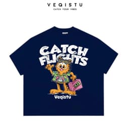 Áo Thun BOXY Local Brand VEQISTU "Con Mèo", Áo Thun Boxy Form Rộng Unisex 250Gsm 100% Cotton 2