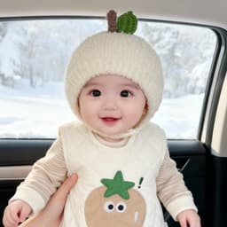 Mũ bông tai cho bé RODAROLA, Thiết kế bông tai mềm mại Lớp lót sang trọng cho trẻ sơ sinh đan len, họa tiết dệt kim bảo vệ nhiệt ấm áp cho trẻ mới biết đi Mũ ấm mùa đông 6