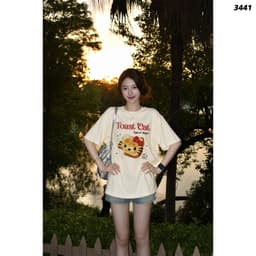 Áo Thun HY KORÉ Toast Cat 3441 Form Rộng Localbrand Oversize Unisex Vải Cotton 75% Nam Nữ Mặc Đẹp 3