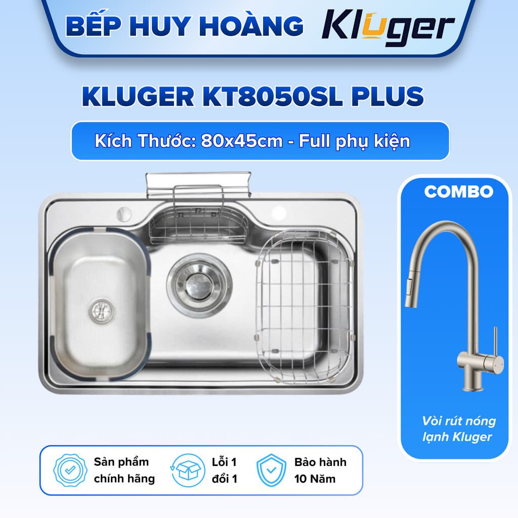 Chậu rửa bát Kluger KT8050SL Plus | Hàng chính hãng