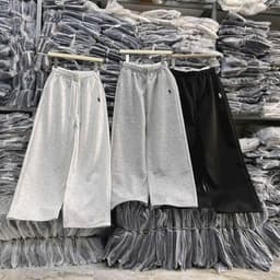 ( bé gái 32-48kg )  Sét Bộ bé gái quần dài da cá xám tiêu+ phối áo croptop tăm lạnh hallower-thuba98 8