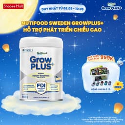 Sữa Bột Nutifood Sweden GrowPLUS+ Cao lớn vượt trội (Bạc) 800g 1