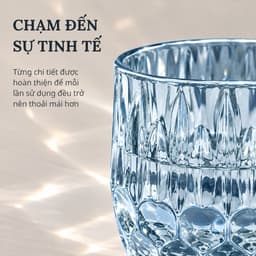 [ GOCHY ] Bộ 6 Ly Thủy Tinh GOCHY HOME 300ml Vân Ong Dập Nổi 3D, Cốc Uống Nước Soda-Lime Không Chì, Dày Dặn Sang Trọng- Mix Xanh 4
