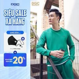 Áo Nỉ Quần Nỉ Nam Cổ Tròn DGC - Kiểu Dáng Năng Động, Thoải Mái - WATBBB03M + WQNBBB03M 1