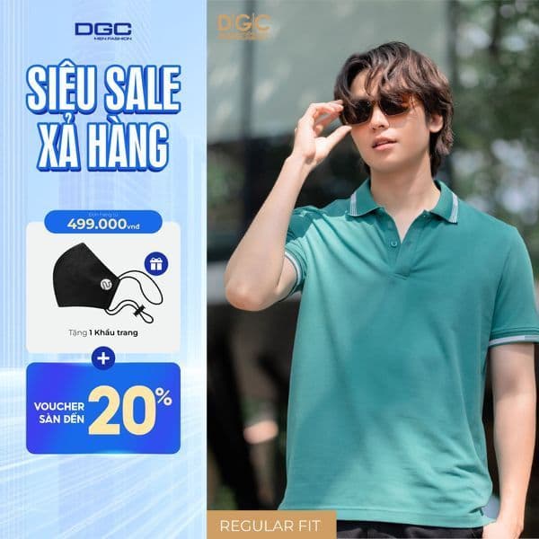 Áo polo ngắn tay DGC dáng suông, xẻ sườn gấu Chất Vải Thoáng Mát - SAPBC01M