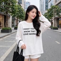 Áo thun giấy cổ tròn thu đông chất thun giấy xước mỏng mát mẻ in chữ phong cách Hàn Quốc  TG WAN18 7 2