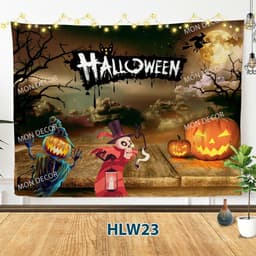 Có 2mx3m Phông Nền Halloween - Tranh vải trang trí Halloween Phông nền In Bạt chụp ảnh Phông checkin Halloween 8