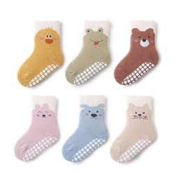 Set 5 -10 Đôi Tất Lưới Cổ Cao Chống Trơn Trượt Họa Tiết Hình Thú Màu Pastel Vớ 4 Mùa Thoáng Khí Cho Bé 0-3 Tuổi 3