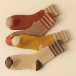 Bộ 5 Đôi Tất Kẻ Lót Lông Vintage Mềm Mại, Siêu Dày Giữ Ấm Tuyệt Vời Cho Mùa Lạnh (sẵn) 🌸🌸🌸 VOICON-[TV01] 2