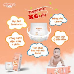 Combo 3 Bịch Tã Bỉm Momoji Extra Plus Mềm Mại, Siêu Mỏng, Siêu thấm hút đủ size 4