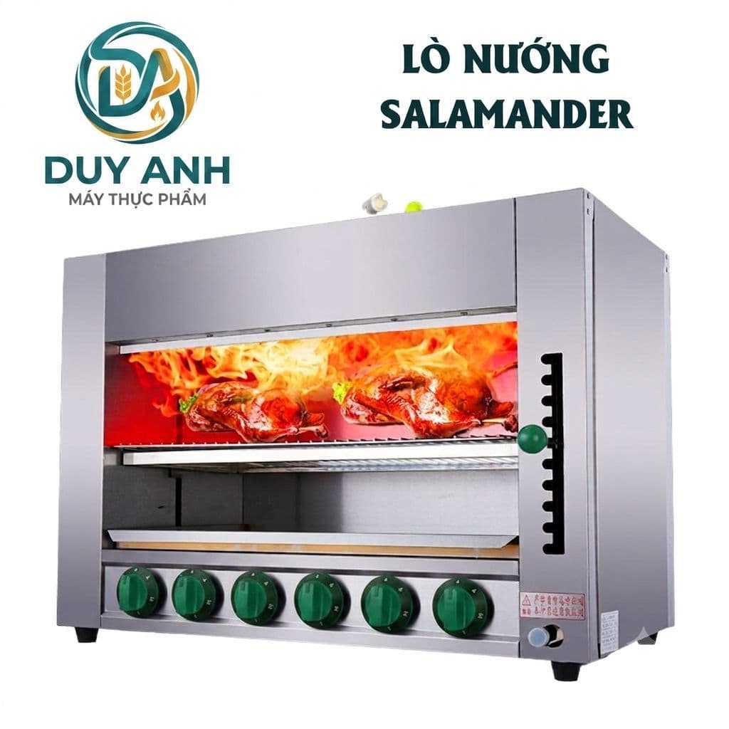 Lò nướng Salamander 6 họng inox 304 chính hãng, mẫu mới nhất, tiết kiệm gas và hiệu quả cao.