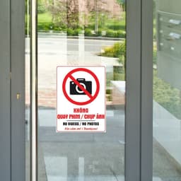 [Hỏa Tốc] Decal Dán "Không Quay Phim / Chụp Ảnh - No Videos / No Photos" Chống Thấm Nước, Bền Đẹp 5