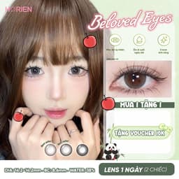 Lens Màu HORIEN Beloved Eyes 1 Ngày 2 Chiếc – Kính Áp Tròng Nâu Mâm Xôi, Nâu Tart Trứng, Đen Mộng Du, DIA 14.2–14.4mm 1