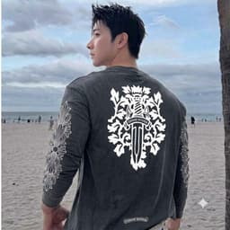 Áo thun phông dài tay KIẾM trắng thánh giá thập tự CHOICE HEARTS l66 nam nữ boxy long tee form rộng  AM118 4