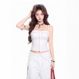 Áo 2 Dây Dáng Corset Nẹp Gài  Kiểu Viền Bèo Cá Tính A51557 9 7 - Sam botique 1