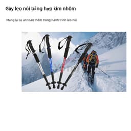 Gậy Leo Núi Trekking Gậy Dã Ngoại Hợp Kim Nhôm Chống Sốc Chống Trượt 4 Đoạn Có Thể Thu Gọn 6