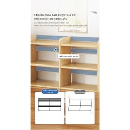 Kệ sách gỗ để bàn học Lux Furni trang trí góc làm việc sắp xếp gọn gàng chất liệu gỗ MDF - Lux17 5