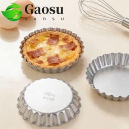 GAOSU Trứng Tart Khuôn, Chảo Nướng Bánh Pizza Chống Dính Nhôm, Máy Nướng Hình Tròn Có Thể Tái Sử Dụng Chịu Nhiệt Quiche Chảo Làm Bánh Ngọt 1
