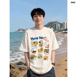Áo Thun HY KORÉ Vũng Tàu Food 3442 Form Rộng Localbrand Oversize Unisex Vải 75% Nam Nữ Mặc Đẹp 7