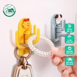Móc Dán Tường 3 Chấu Dễ Thương, Móc Treo Đồ 3 Chấu Đa Năng Tiện Lợi Họa Tiết Dễ Thương VOICON-[NHI66] 3