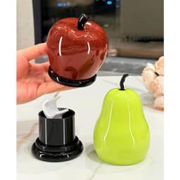 Hộp đựnġ tăm hình quả táo  lê  sáng bóng có nắp đặt bàn decor phòng khách VOICON-[DA72] 9