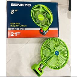 1 Thân Quạt 21V Không Chổi Than SENKYO QL-08, Lồng Nhựa 8Inch, Êm Ái Bền Bỉ, Chân Pin Phổ Thông 4