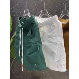 Quần short cargo nam túi khóa kéo khô nhanh 5 inch bình thường màu trơn bãi biển mùa hè 8