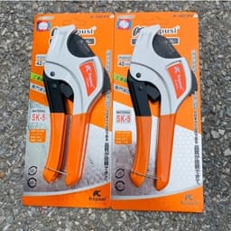Kéo Cắt Ống Nhựa PVC PPR PE 42mm KAPUSI Japan Tay Xám Cam K0234 – Thép Mangan, Trợ Lực 2