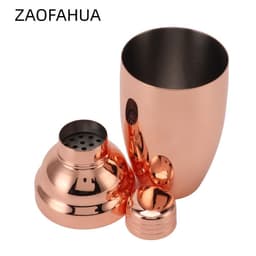 Bình lắc Cocktail ZAOFAHUA, Bình lắc uống nước vàng hồng 500ml, Máy rửa chén bằng thép không gỉ 304 chuyên nghiệp Máy trộn lắc thanh an toàn tại nhà 1