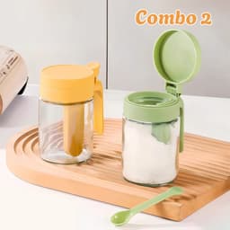 Lọ Đựng Gia Vị Thuỷ Tinh Có Ngăn Thìa Riêng DECOR, Hũ Đựng Gia Vị Nhà Bếp Chống Ẩm Dung Tích 400ml 053 8