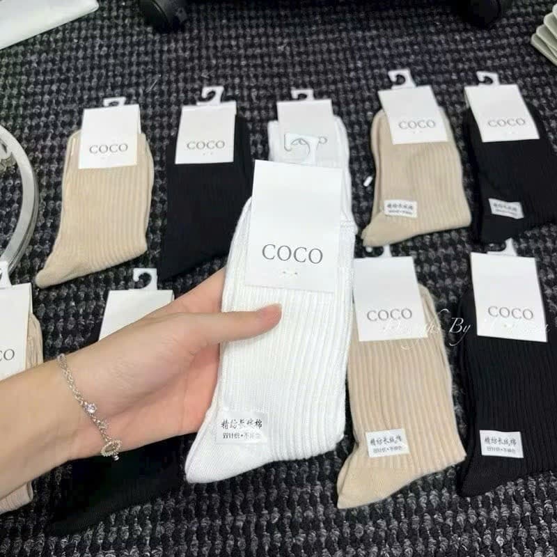 Sét 10 đôi tất gân nữ cổ cao siêu đẹp hàng xịn
