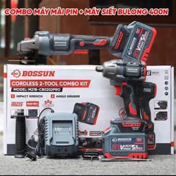 1 [COMBO 2 Máy] Máy Siết Bulong / Máy Mài Pin Bossun M21B-CB0202PRO - Chân Pin Phổ Thông, không Chổi Than, Lõi Đồng 4
