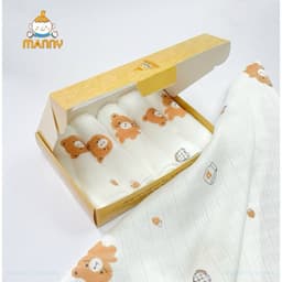 Khăn Sữa Sợi Tre Cho Bé Manny Hộp 5 Chiếc Mềm Mịn 2 Lớp 30x30cm - Timikid 2