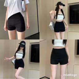 Quần đùi nữ - Quần Legging đùi nữ lưng chun cạp cao, Quần tập thể dục ôm gọn cơ thể, Quần short sooc cotton co giãn BiBi 8