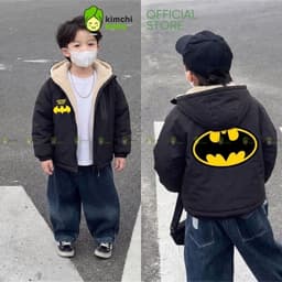 [12-37KG] Áo Khoác Lót Lông Cao Cấp Cho Bé Trai KIMCHIBABY Cản Gió Trượt Nước Giữ Ấm Cực Tốt Họa Tiết Siêu Nhân AK602 3