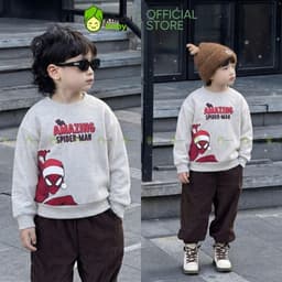 [10-29KG] Áo Sweater Cho Bé Trai Kimchibaby Vải Nỉ 2 Da Cao Cấp Siêu Ấm Dày Dặn Họa Tiết Nhện Giáng Sinh Noel AN601 8