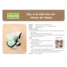 Địu 4 Tư Thế Chống Gù Lưng Cho Bé - Địu 4 Tư Thế Cho Trẻ Moon Air Mesh cõng 8