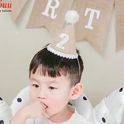 Mũ dạ sinh nhật kèm số tuổi phong cách Hàn Quốc Babuu Decor 5