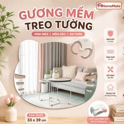 Gương Mềm Acrylic Dán Tường Tự Dính Decor Phòng Ngủ Phòng Tắm HomeMate, Gương Chống Vỡ Makeup Decor Nhà Cửa 1