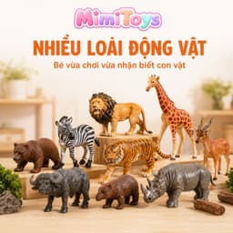 Bộ Đồ Chơi Mô Hình Động Vật 58 Chi Tiết MimiToys - Thú Rừng Sinh Động Kèm Hộp Đựng Tiện Lợi 2