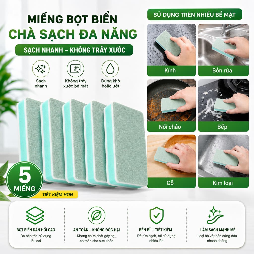 🏵️🏵️Cục tẩy cặn canxi bể cá thuật đa năng xốp tẩy cặn can xi bể cá hồ cá Không cóhư hại nào đối với kính Tẩy đánh bóng