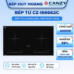 Bếp từ đôi CANZY I66662C | Mặt kính sần chống bám bẩn | Bảo hành 3 năm 1