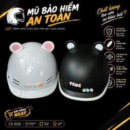 [ĐẠT CHUẨN AN TOÀN] Mũ Bảo Hiểm Cá Heo Hot Trend 2026 Nửa Đầu Nam Nữ Nhiều Màu Kèm Phụ Kiện Tai Gấu Charm 1