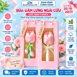 Búa Đấm Lưng Ngải Cứu Hình Hoa Tulip, Búa Massage Vai Gáy Lưng Thư Giãn, Hộp Quà Tặng Mẹ Cô Giáo Người Thân_TH 1