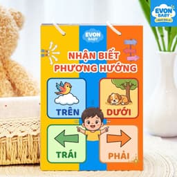 Thẻ Flash EVON BABY dạy bé tập nói - Bé Tập Nhận Biết PHƯƠNG HƯỚNG 1