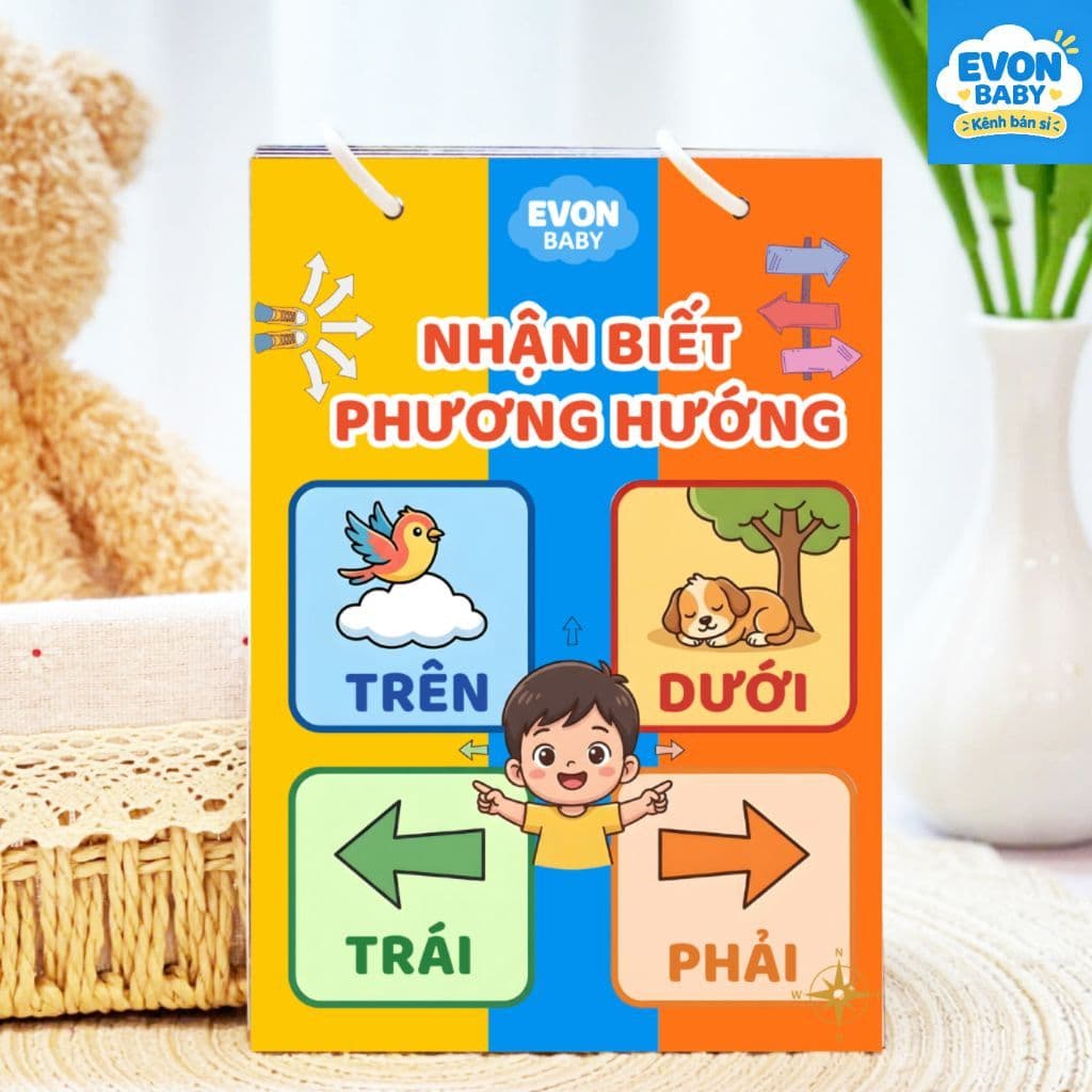 Thẻ Flash EVON BABY dạy bé tập nói - Bé Tập Nhận Biết PHƯƠNG HƯỚNG
