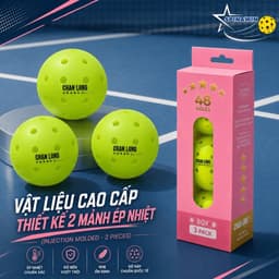 Box 3 Bóng Pickleball CHANLONG 48 Lỗ Hồng Pastel Chính Hãng, Bóng Outdoor Chống Méo, Nảy Đều 3