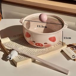 Tô Ăn Mì Gốm Sứ Họa Tiết Heo Hồng 7