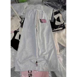 ( free size 39-50kg ) Quần dáng dài da cá ống rộng unisex cạp chun lưng cao -in cờ mỹ a-chaggggg 6