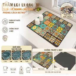 Thảm Lót Máy Lọc Nước [TT] Siêu Thấm Hút,Chống Trượt Hiệu Quả,dễ Dàng Vệ Sinh,Dùng Cho Bàn Ăn,Bếp,Bồn Rửa 1